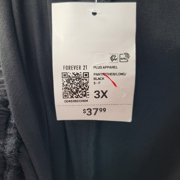 Forever 21 satin black elastic waist pull on pants palazzo pants 3XL - Picture 7 of 12